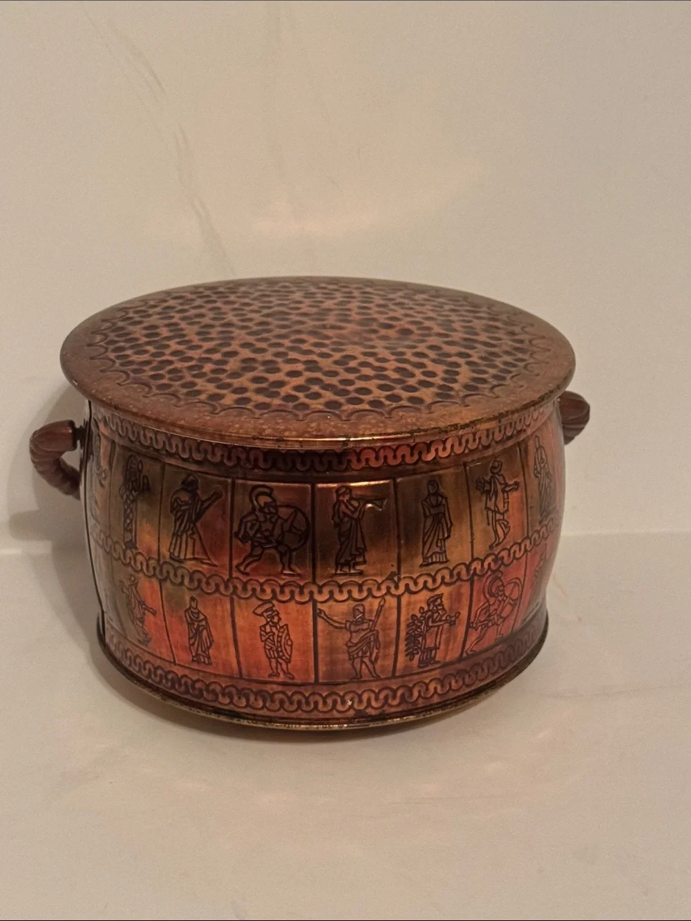 Frida and Nada Copper-Tone Decorative Lidded Container. Made in Germany.